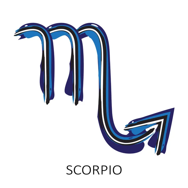 Zodiac Sign Scorpio Isolerad Vit Bakgrund Zodiac Konstellation Design Element — Stock vektor