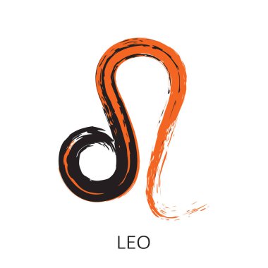 Burcu Aslan beyaz arka planda izole. Zodyak takımyıldızı. Burç ve astrolojik tahmin için tasarım öğesi. Elle çizilmiş stil. Vektör çizimi.