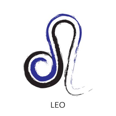 Burcu Aslan beyaz arka planda izole. Zodyak takımyıldızı. Burç ve astrolojik tahmin için tasarım öğesi. Elle çizilmiş stil. Vektör çizimi.