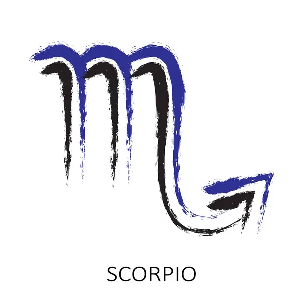 Zodiac Sign Scorpio Isolerad Vit Bakgrund Zodiac Konstellation Design Element — Stock vektor