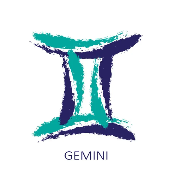 Segno Zodiacale Gemelli Isolato Sfondo Bianco Costellazione Zodiacale Elemento Progettuale — Vettoriale Stock