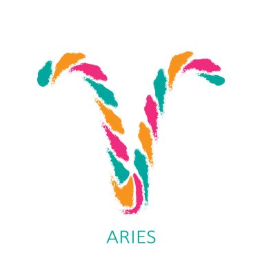 Burcu Koç beyaz arka plan üzerinde izole. Zodyak takımyıldızı. Burç ve astrolojik tahmin için tasarım öğesi. Elle çizilmiş stil. Vektör çizimi.