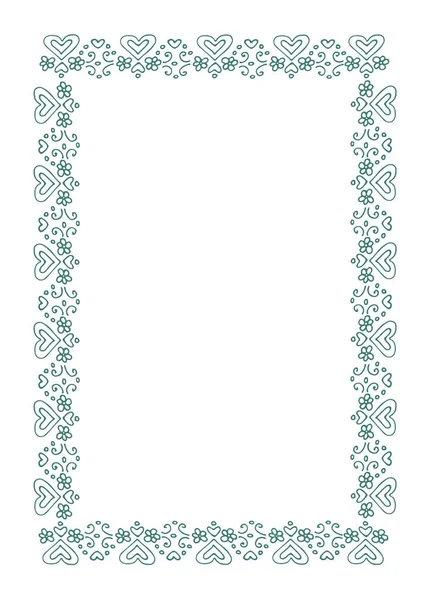 Florale Bordüre Mit Romantischem Ornament Handgezeichneter Stil Vektorillustration Gestaltungselement Für — Stockvektor