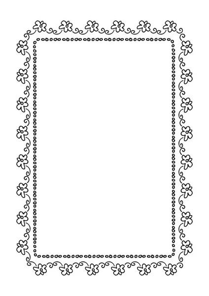 Florale Bordüre Mit Romantischem Ornament Handgezeichneter Stil Vektorillustration Gestaltungselement Für — Stockvektor