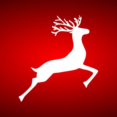 kırmızı bir arka plan üzerinde Ren geyiği