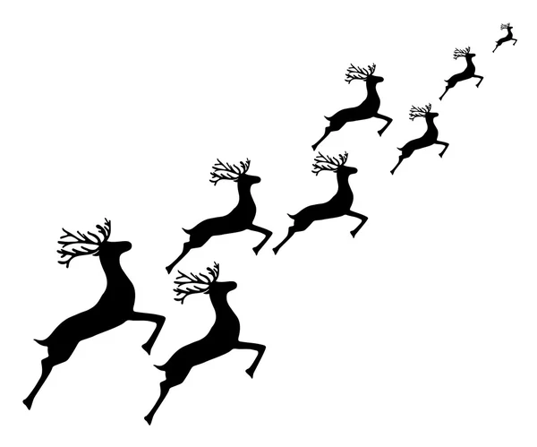 Reindeer running on a white background — Stock Vector