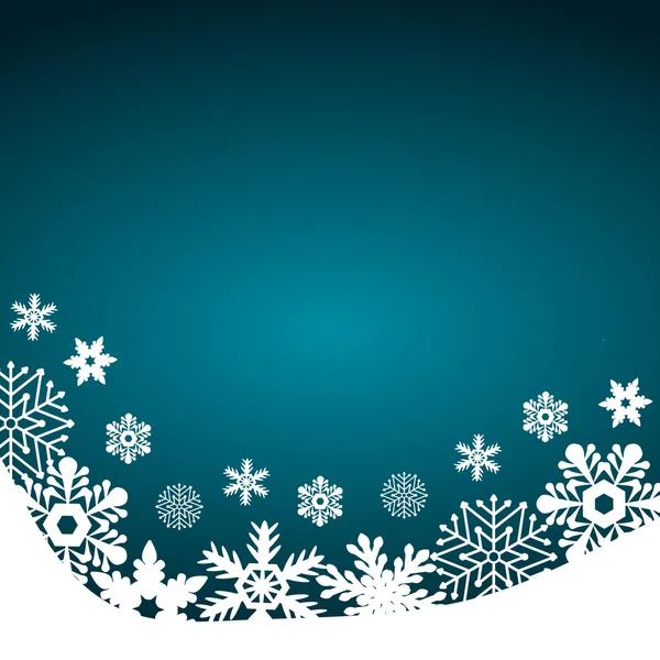 Kerst blauwe achtergrond met sneeuwvlokken — Stockvector