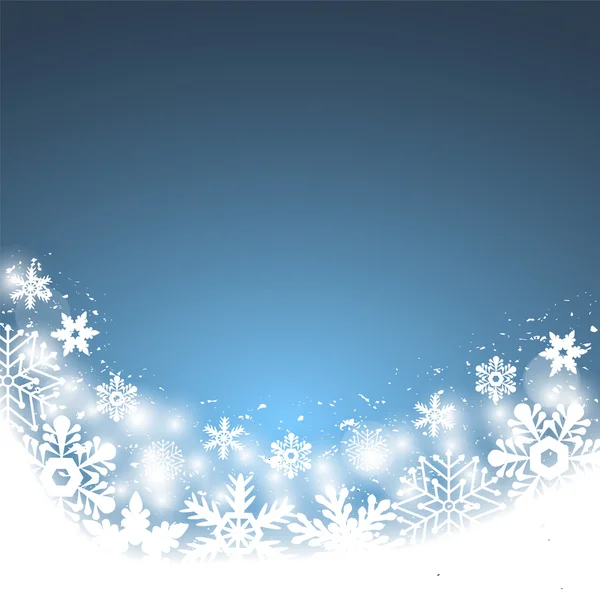 Χριστούγεννα μπλε φόντο, με χιονονιφάδες — Διανυσματικό Αρχείο