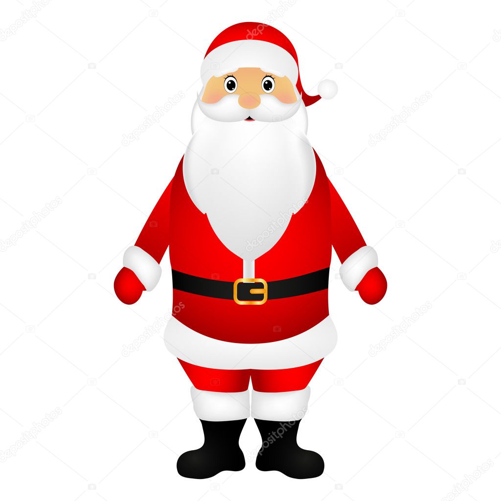 Santa Claus standing on a white background