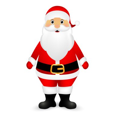Beyaz bir arka plan üzerinde Noel Baba duran