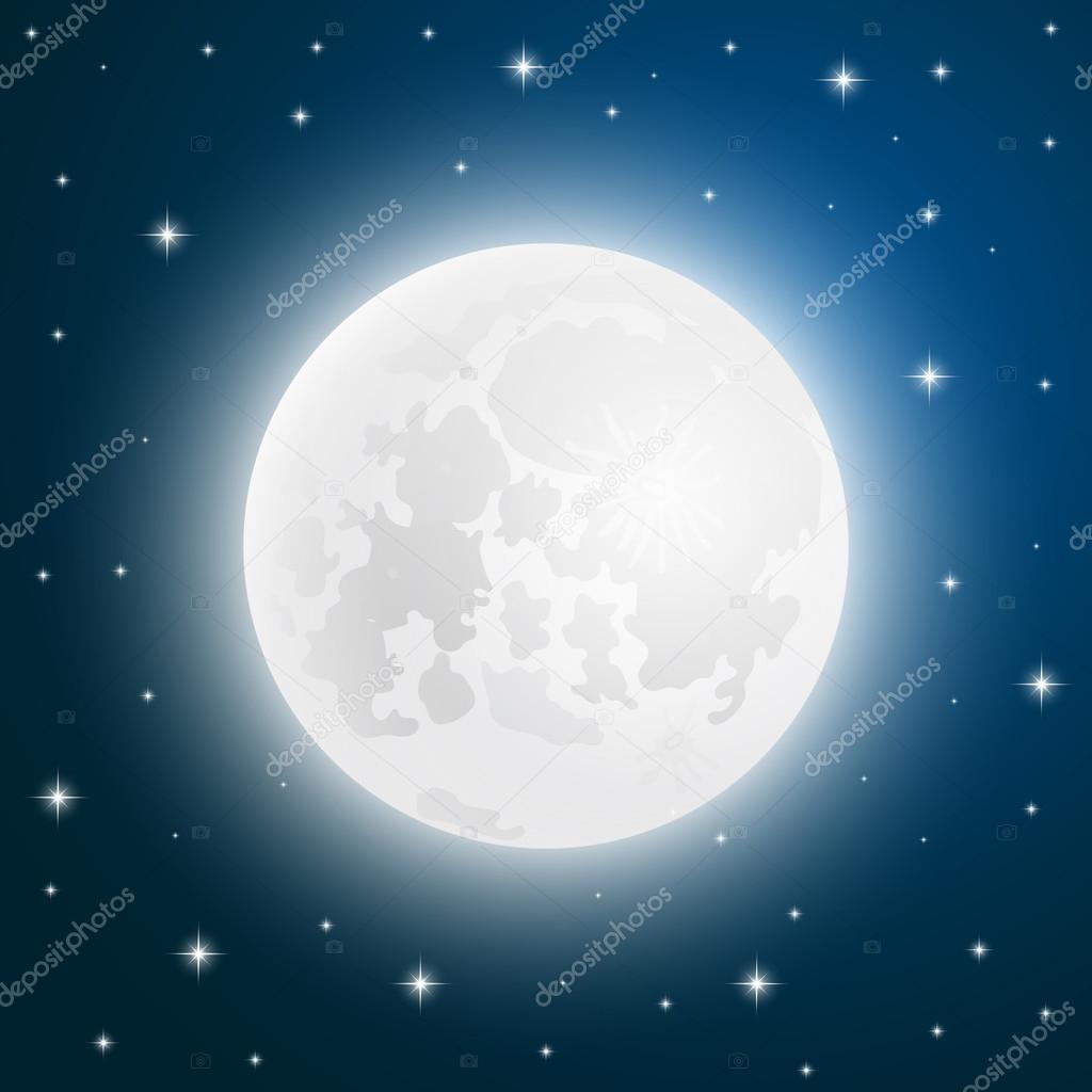 Moon with shining stars, sky