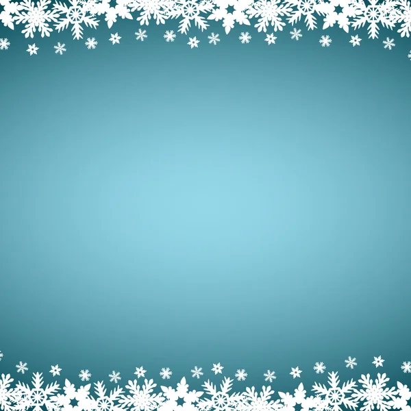 Weihnachten blauer Hintergrund, mit Schneeflocken — Stockvektor
