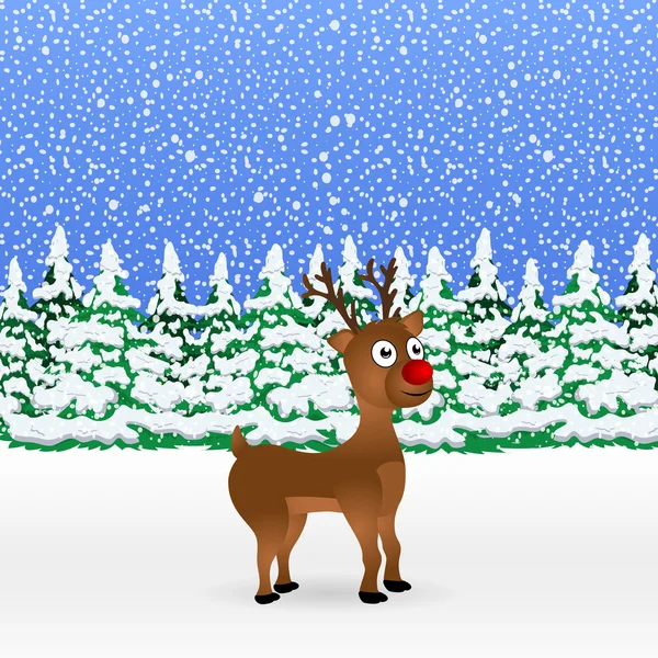 圣诞节卡通驯鹿站 — 图库矢量图片