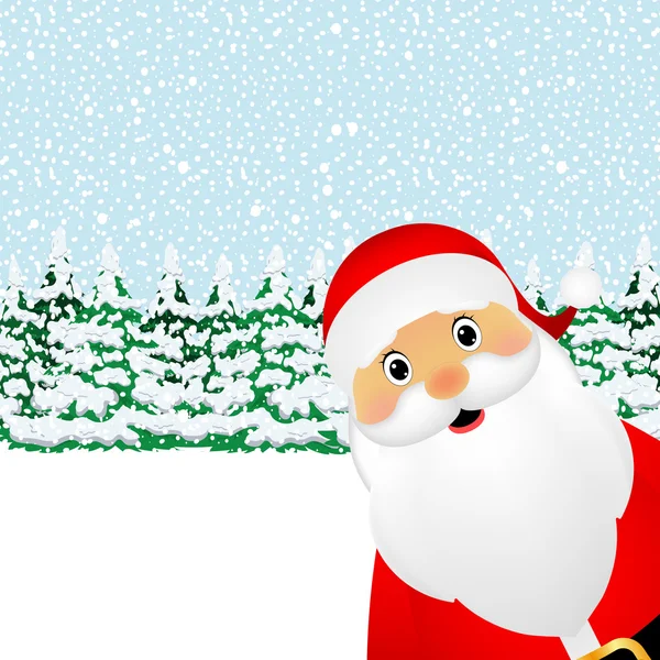 Santa Claus stojący w lesie — Wektor stockowy