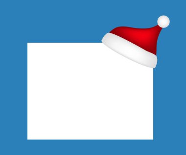 Boş bir afiş ile Santa Claus şapka