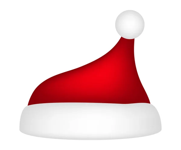 Hut des Weihnachtsmannes auf weißem Hintergrund — Stockvektor