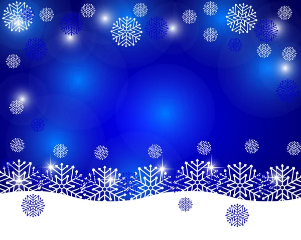 Fondo azul de Navidad con copos de nieve — Archivo Imágenes Vectoriales