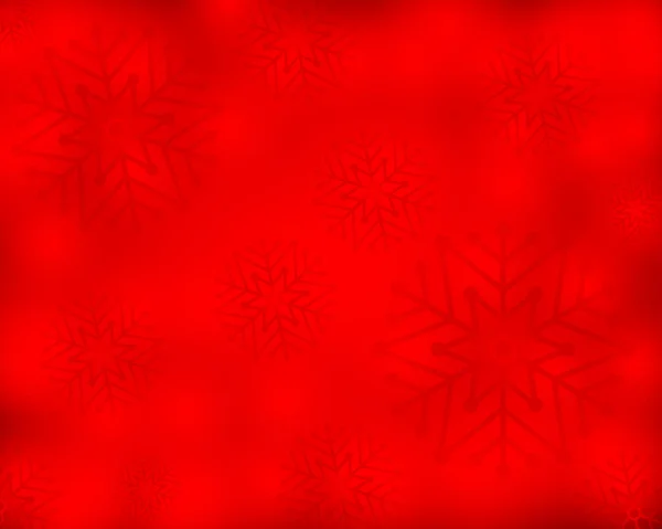 Fondo rojo de Navidad con copos de nieve — Vector de stock