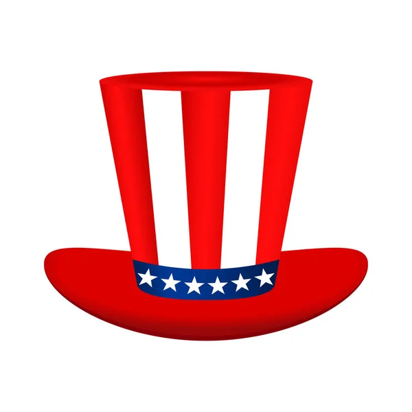 Amerikai zászló fehér háttér kép kalap — Stock Vector