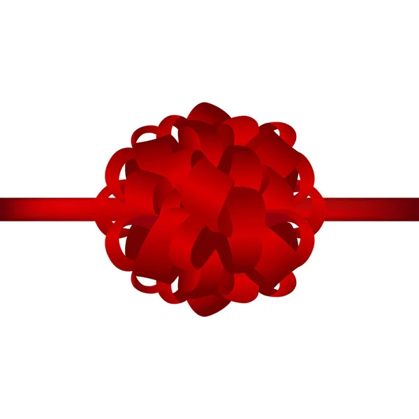 Cadeau dans une boîte avec arc rouge sur fond blanc vecteur — Image vectorielle