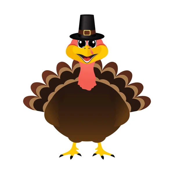 Turchia Cappello da Pellegrino nel Giorno del Ringraziamento — Vettoriale Stock