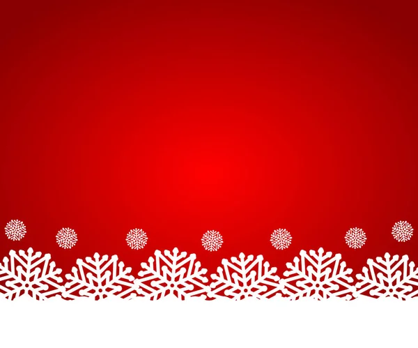 Fond rouge de Noël avec flocons de neige — Image vectorielle