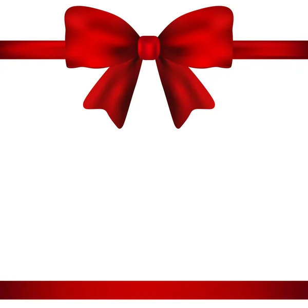 Arco de regalo rojo de cinta aislada sobre fondo blanco — Archivo Imágenes Vectoriales