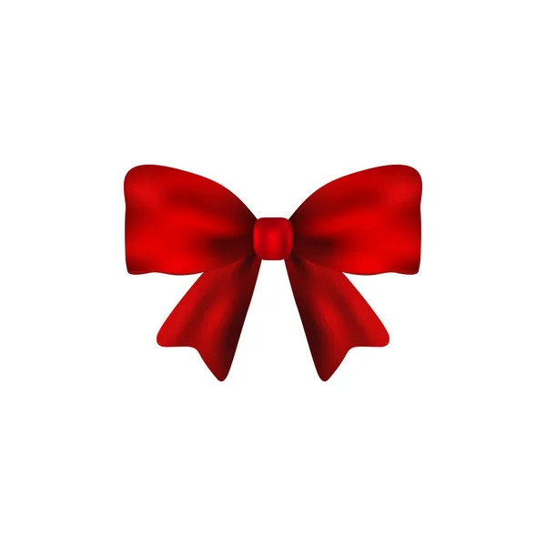 Red gift bow of ribbon isolated on white background — Stock Vector