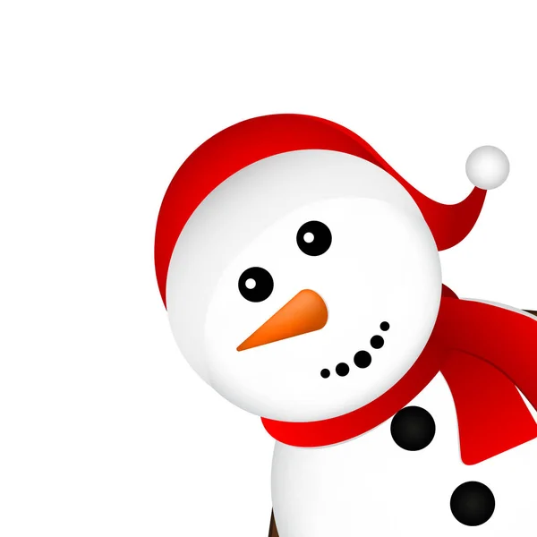 Bonhomme de neige de Noël sur fond blanc vecteur — Image vectorielle