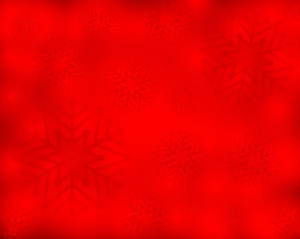 Fond rouge de Noël avec flocons de neige, vecteur — Image vectorielle