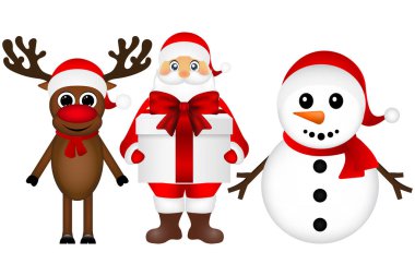 Kardan adam ve Ren geyiği ile Noel Baba çizgi film hediye