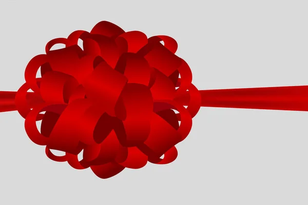 Arc cadeau rouge de ruban isolé sur fond blanc — Image vectorielle