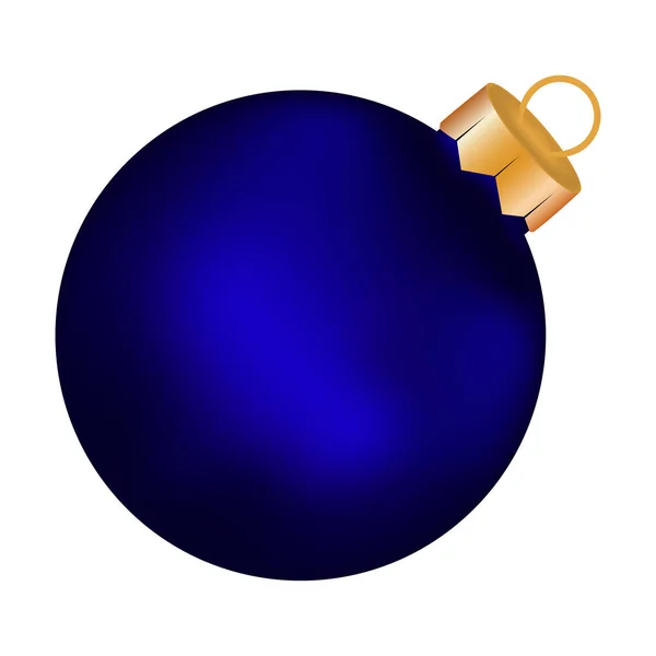 Boule bleue de Noël sur fond blanc — Image vectorielle