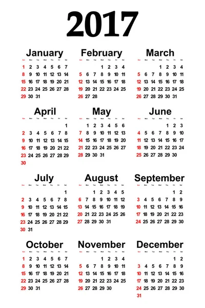 偉大な新しい壁掛けカレンダー 2017 です。ベクトル — ストックベクタ