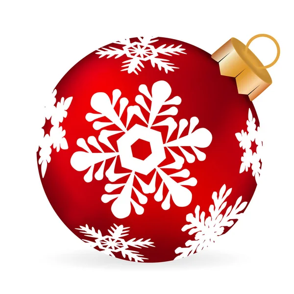 Beyaz arka planda Noel topu — Stok Vektör