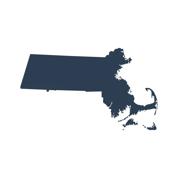 Karta över den amerikanska staten Massachusetts — Stock vektor