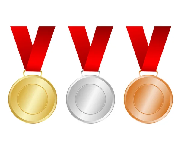 Gold, silver and bronze medals for the winners of the Champions. — Stock Vector