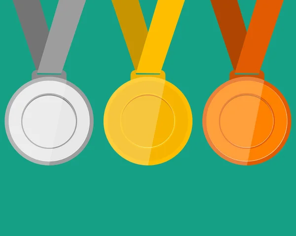 Medallas de oro, plata y bronce para los ganadores de los Campeones . — Archivo Imágenes Vectoriales