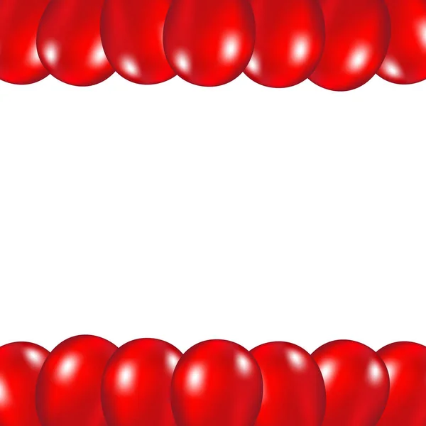 Rouge fond de ballons festifs — Image vectorielle