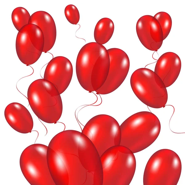 Fondo de globos festivos rojos — Vector de stock