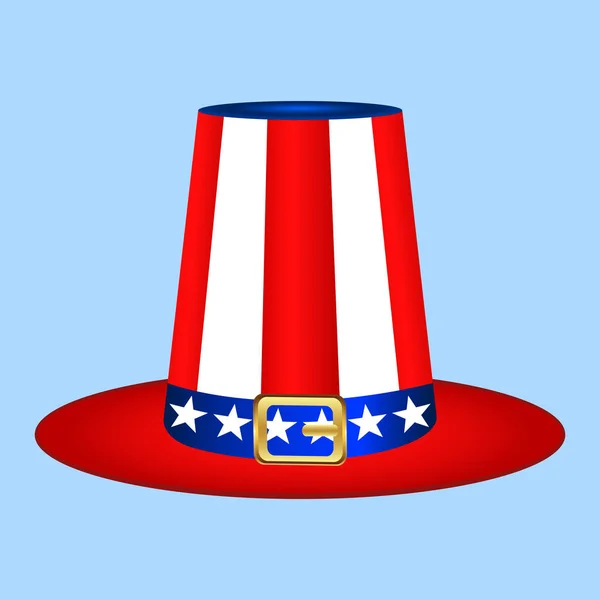 Beyaz arka plan resmine Amerikan bayrağı ile şapka — Stok Vektör