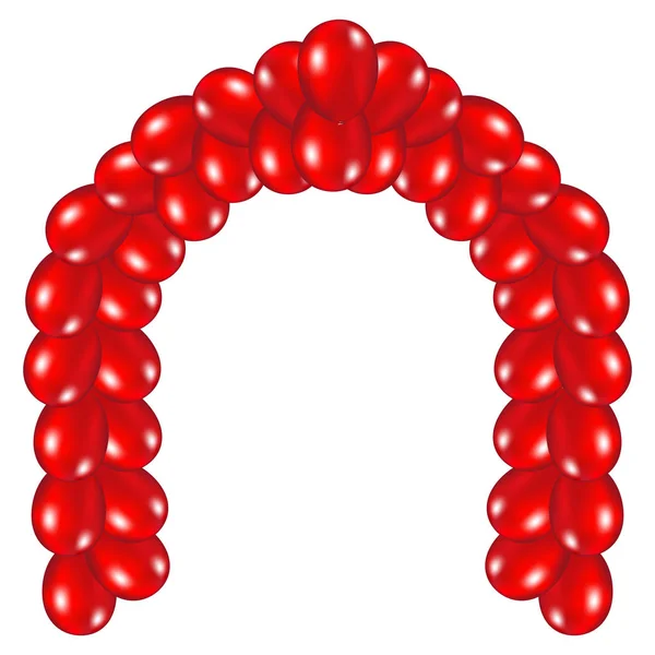 Arco de globos rojos — Vector de stock