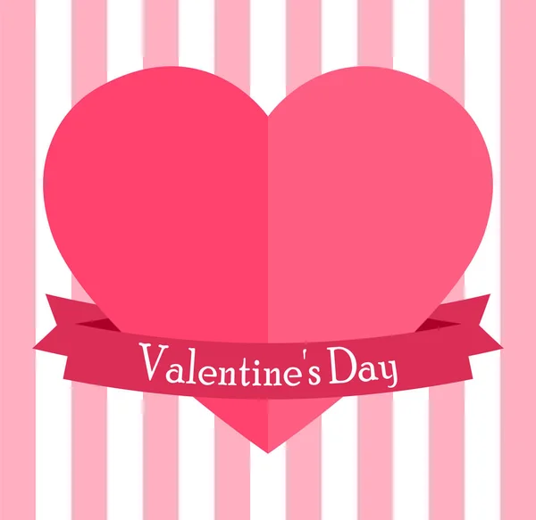 Pink heart on Valentine s Day — Stock Vector