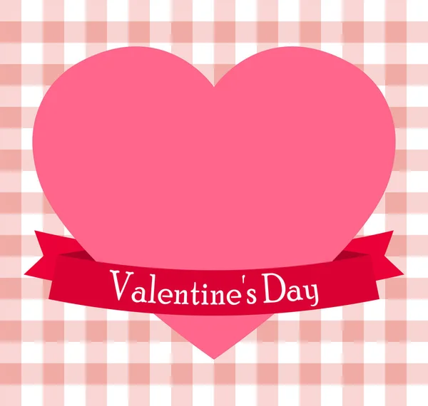 Pink heart on Valentine s Day — Stock Vector