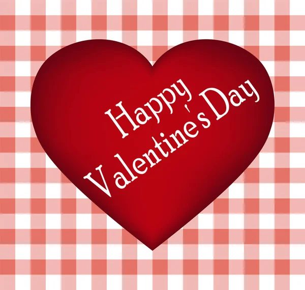Postal corazón rojo en el Día de San Valentín — Archivo Imágenes Vectoriales