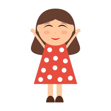 mutlu karikatür kız