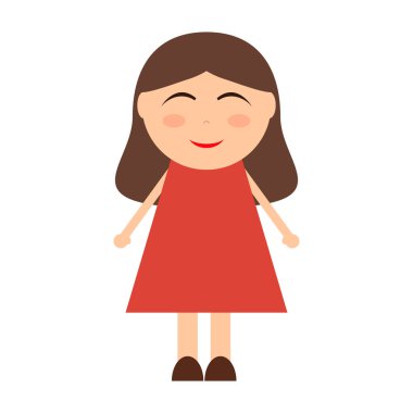 mutlu karikatür kız