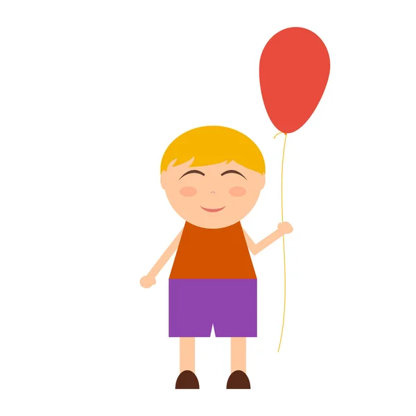 Funny cheerful boy with balloon — Stock Vector