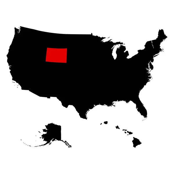 Amerikaanse staat op de. kaart Wyoming vector — Stockvector