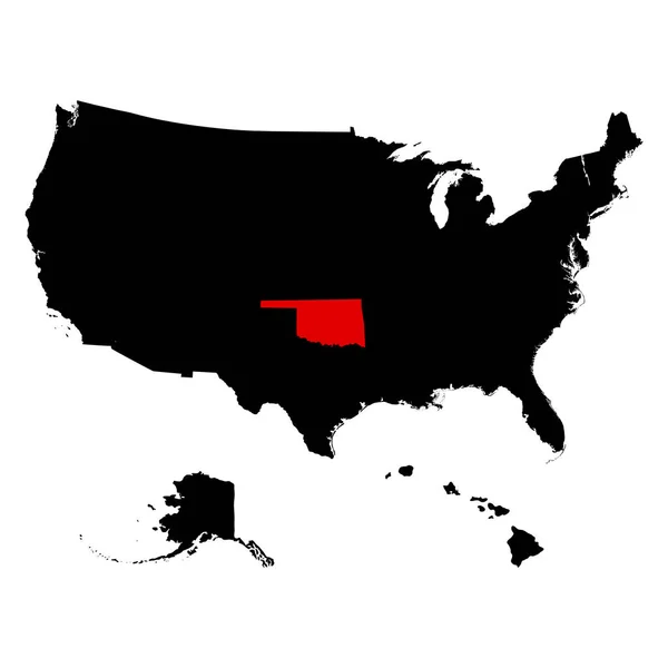 Mapa USA stanu Oklahoma — Wektor stockowy